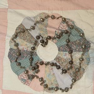 antique vintage two strands silver filigree balls hammered hand made necklaces